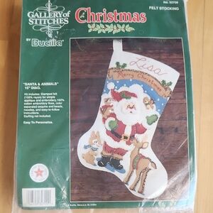 Bucilla Christmas Felt Stocking Kit - Santa & Animals Design